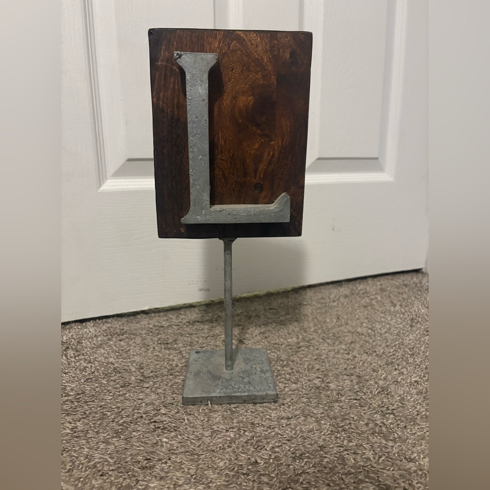 Wood and Metal Letter L Decor